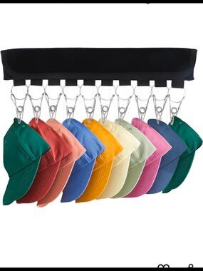 10-Clip Baseball Cap Organizer with Hanger